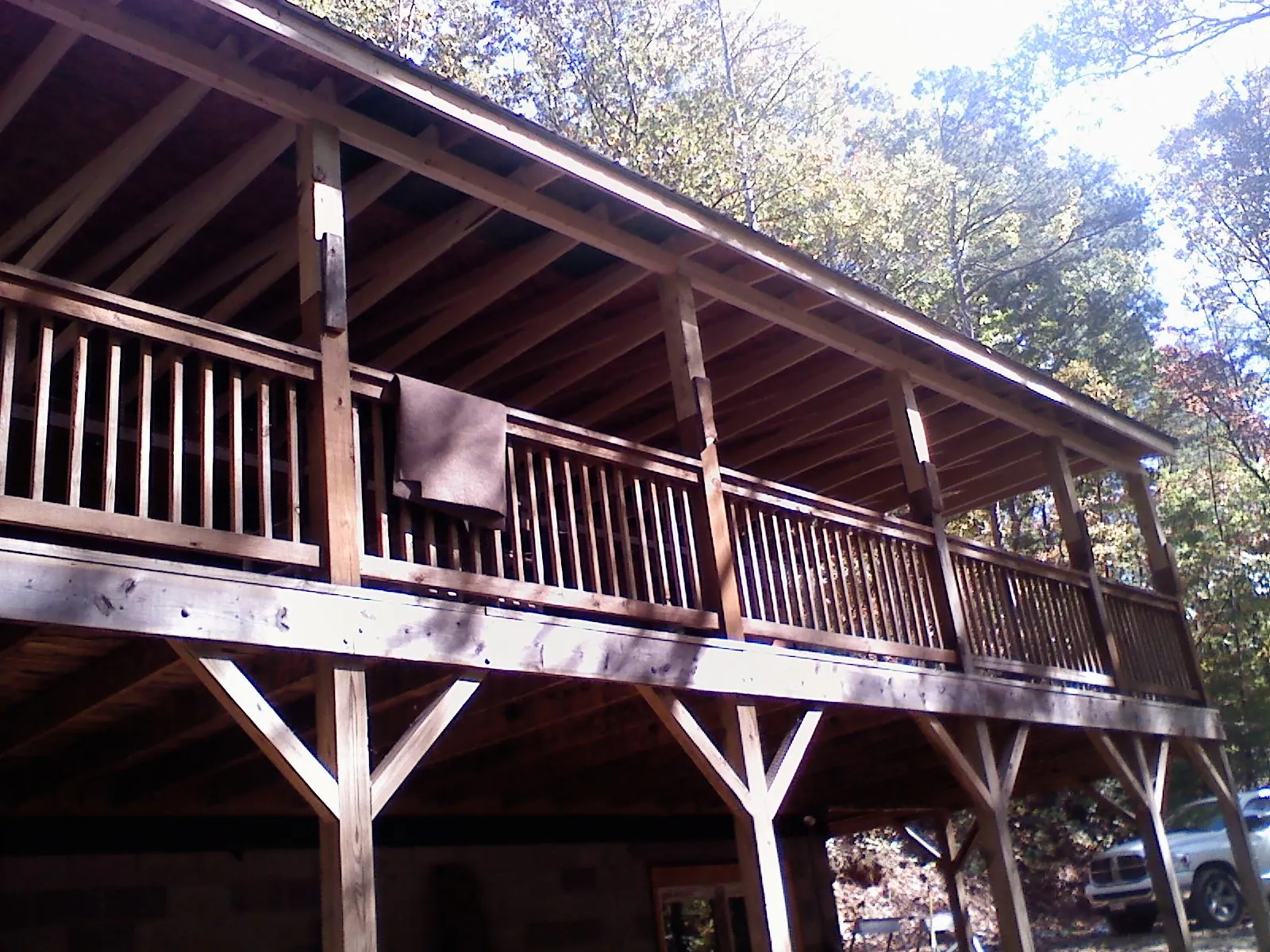 Timber framing under a new elevated porch and deck — Roof Leak Repair in Shipman by Roofing Brothers